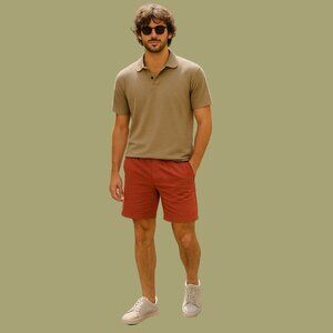 🔥 34 Heritage Slim Fit Rust Red Shorts (Size 38) – TENCEL™ Blend